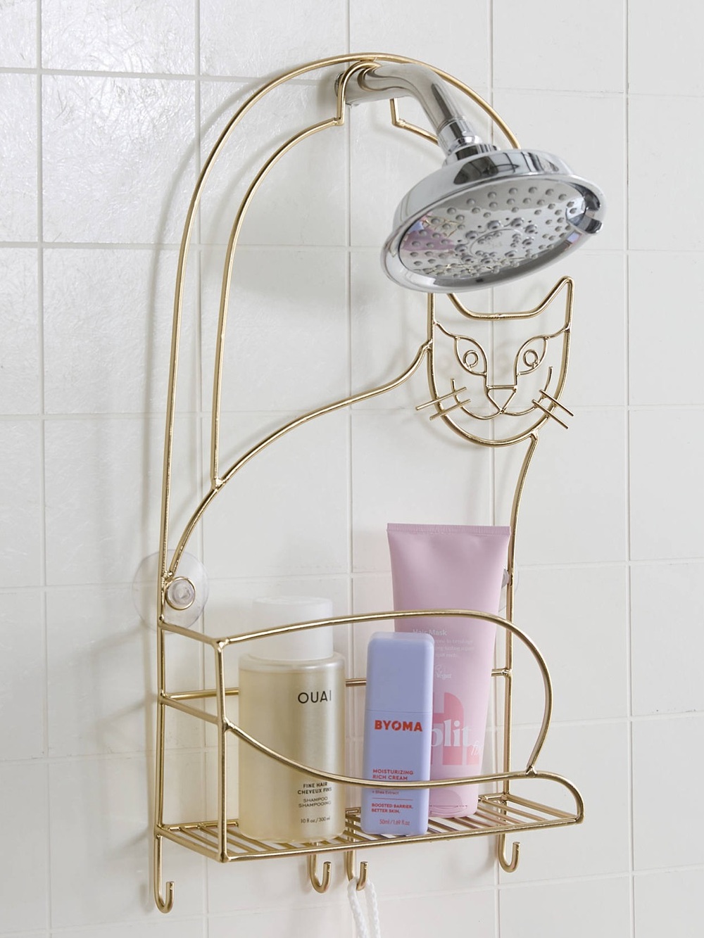 Urban Outfitters 🐱 Cat Shape Gold Stainless Steel Shower Caddy Organizer